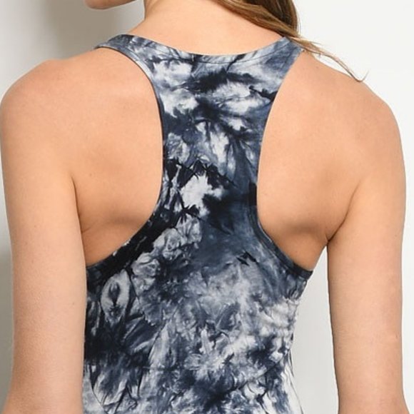 Tie Dye Tank Maxi Dress Print Sheath Dresses Navy - Picture 3 of 9